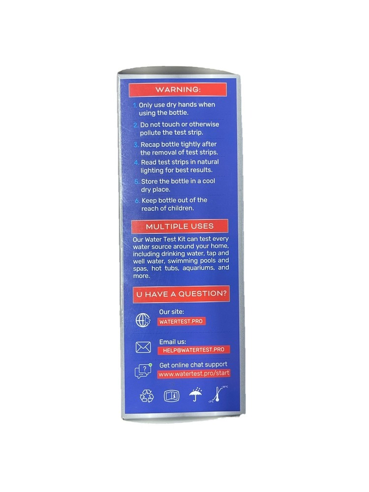 21 Parameters Drinking Water Testing Kit 120 Test Strips + 2 Bacteria Tests