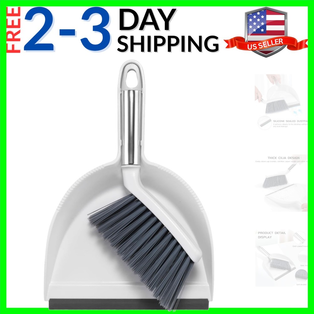 Mini Broom and Dustpan Set, Small Dust Pan and Brush Set with Handle Dustpan ...