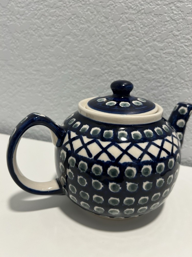 Polish Pottery Teapot With Lid