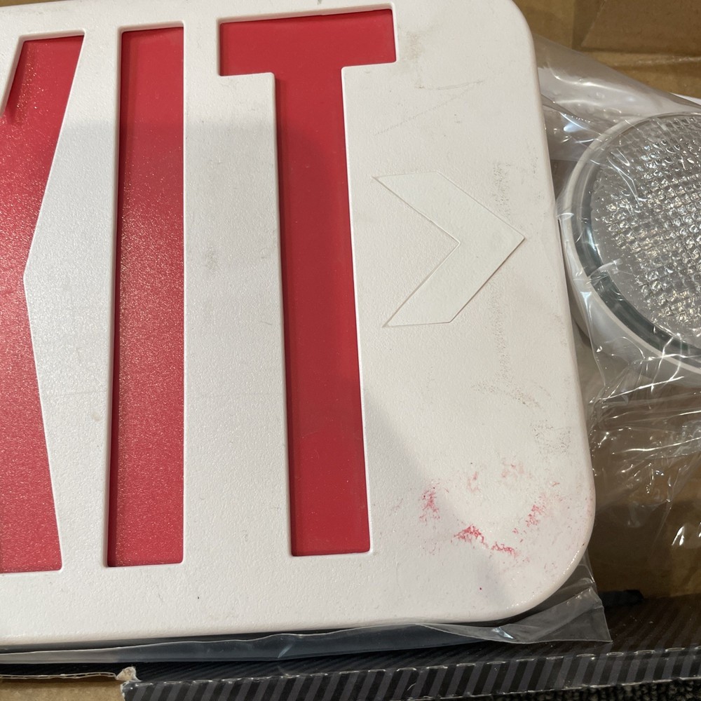 Hubbell Lighting Compass CC Series LED Exit Sign Emergency Light Green Letters