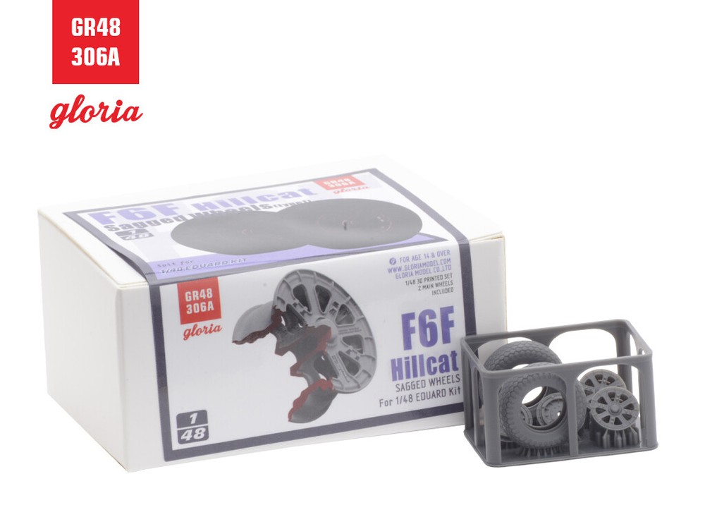 ETmodel 1/48 GR48306A F6F Hellcat Sagged Wheels(Type 1) 3D Printed