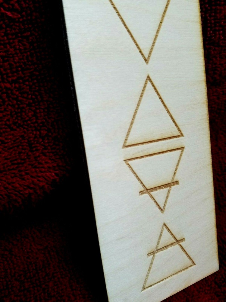 Wiccan / Pagan Altar Tile w/ Elements Engraved on Wood