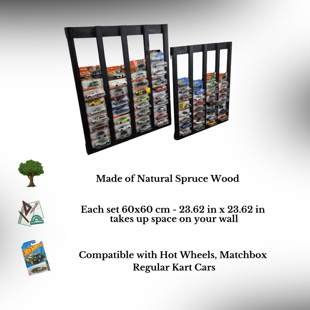 Hot Wheels Matchbox display rack frame holds 52 regular carded.