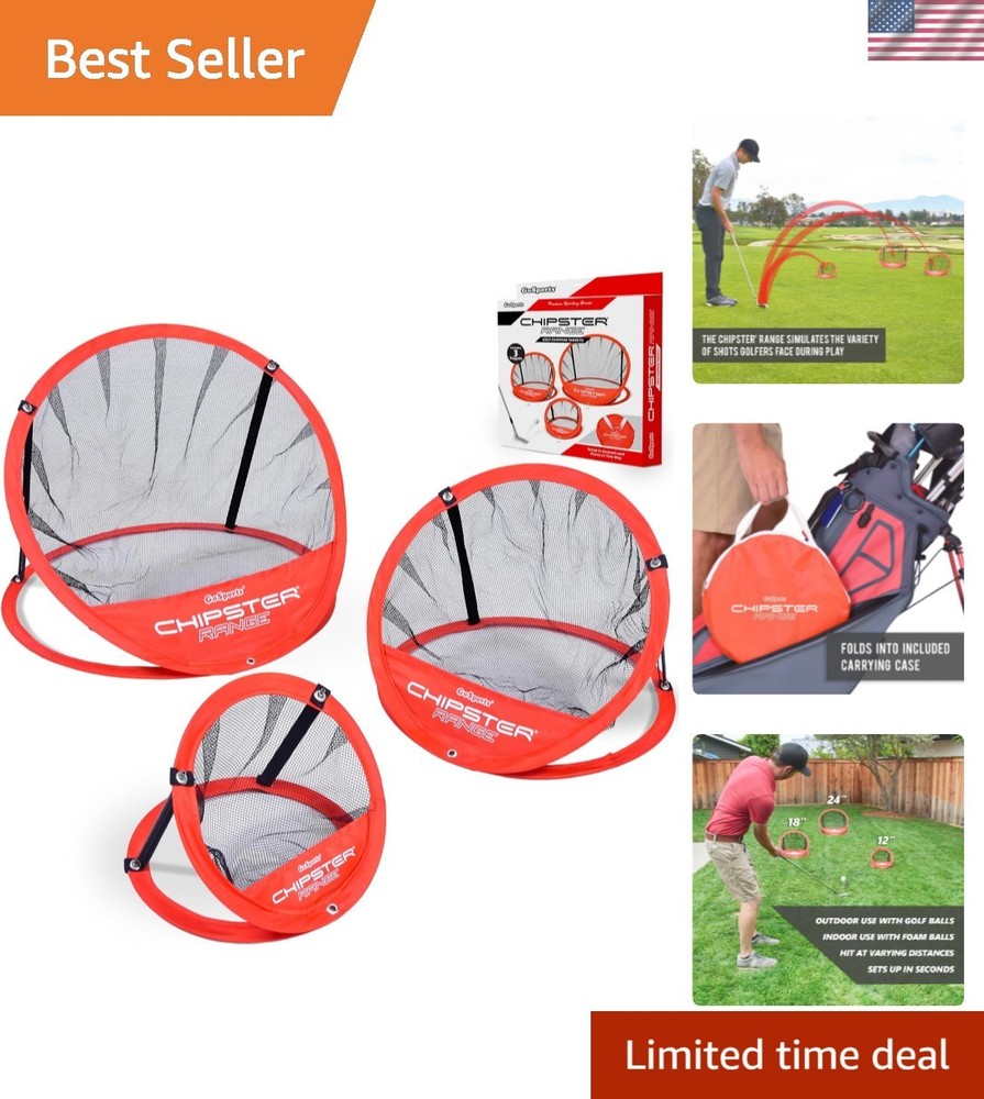 Chipster Pop-Up Golf Chipping Practice Net - Training Aid for Precision and D...