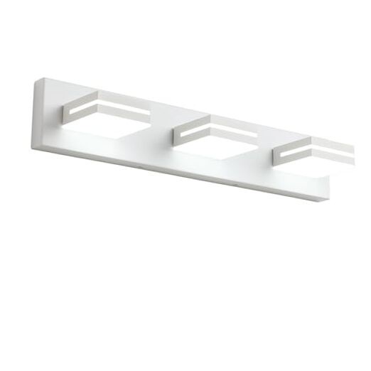 LED Modern Bathroom Vanity Light 3-Light, 24-Inch Matte White- Dimmable