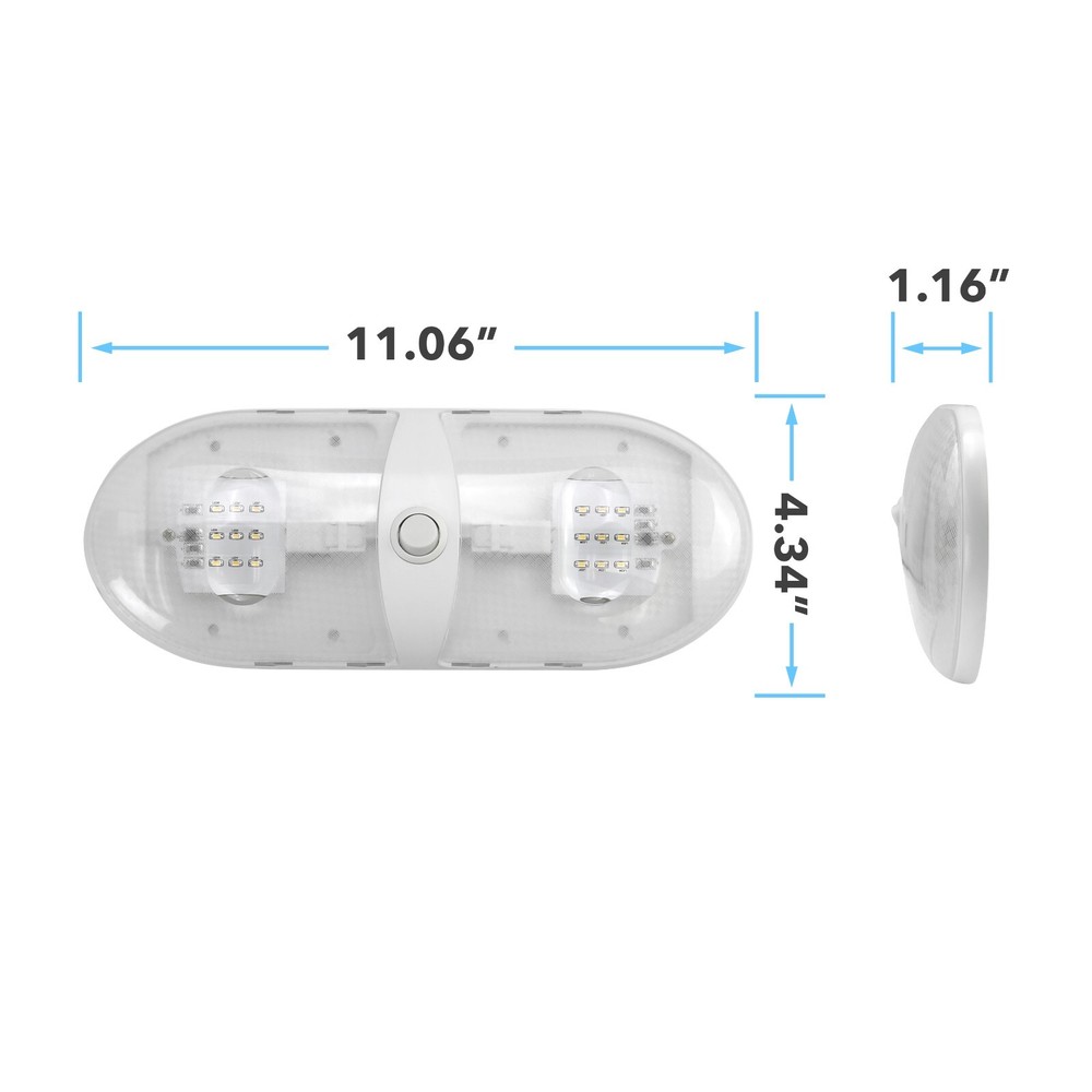 NEW RV LED Double Dome Interior Ceiling Light Boat Camper Trailer