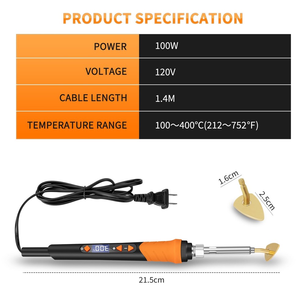 Mini Iron for Crafts 120W Small Tiny Iron for Crafts Digital Display Adjustab...