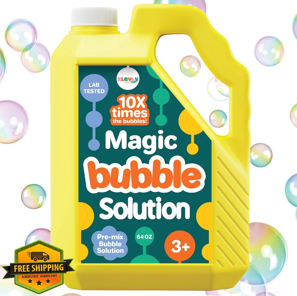 64 oz Iridescent Bubble Solution Refill Giant Bubbles Kids Machine