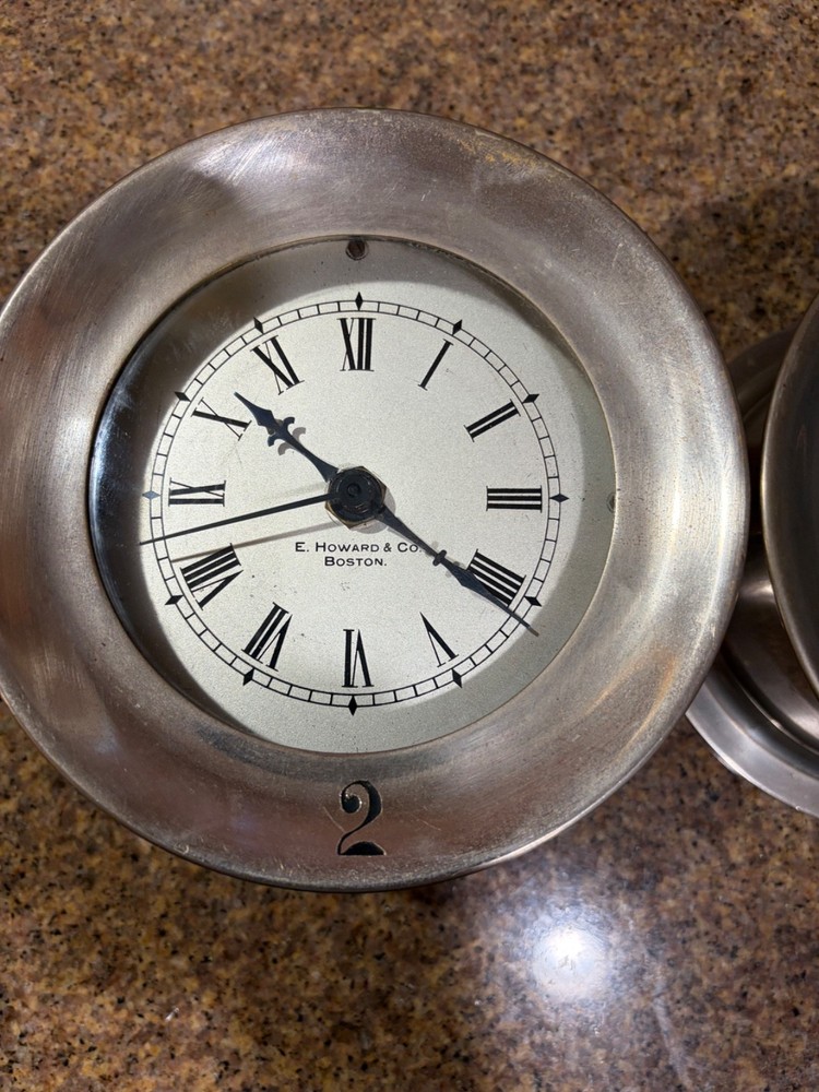 E HOWARD & Co Ships Clock w/Barometer