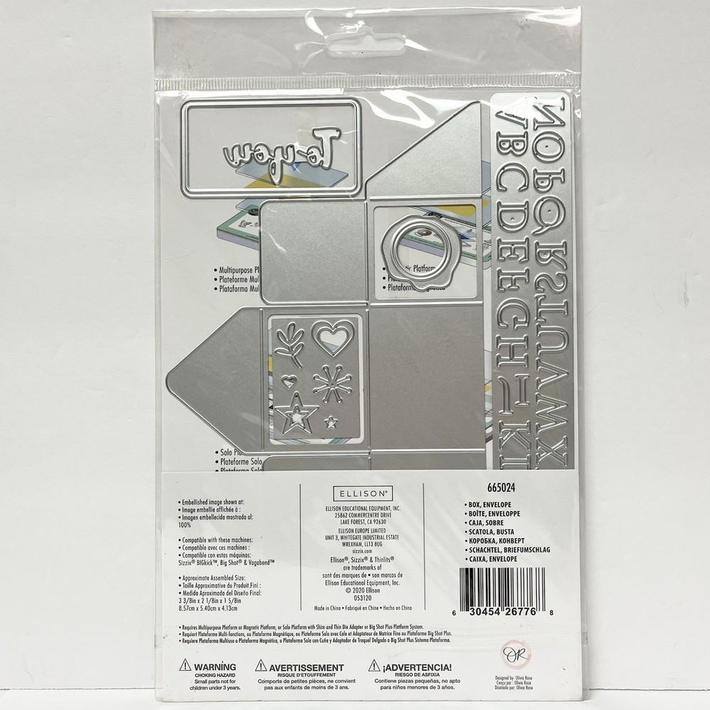 Sizzix "Box, Envelope" by Olivia Rose Thinlits Dies- 665024 NEW