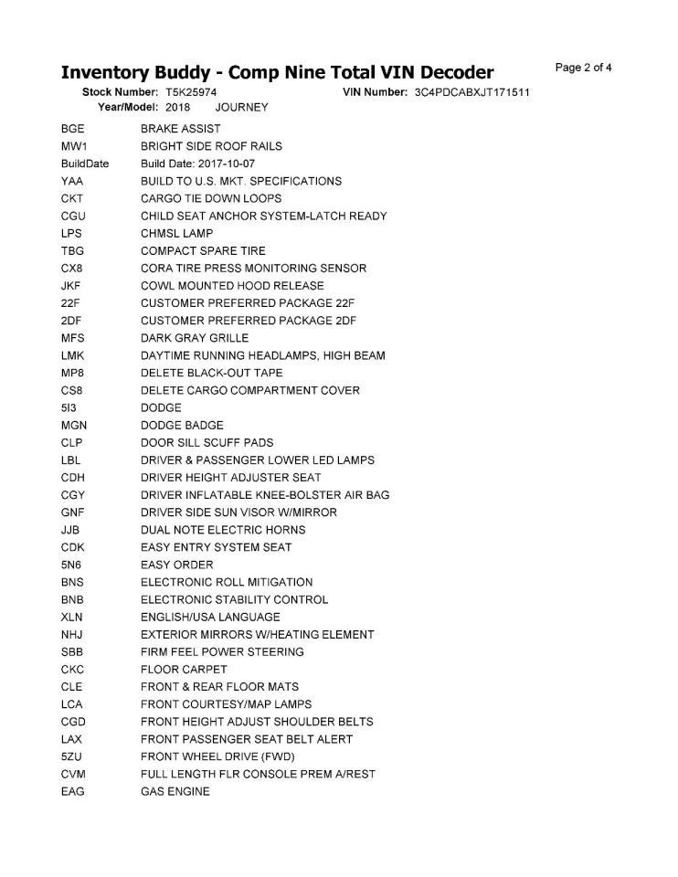 JOURNEY 2018 Transmission Shift 978635