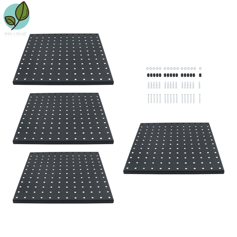 4Pcs Heavy Duty Metal Pegboard Panel Wall Organizer Panel Storage Hanger 12"×12"