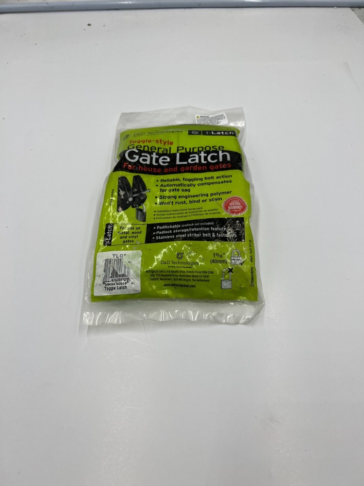 D&D Technologies TL01 T-Latch Action Gate Latch, Padlock Gravity Gate Latch