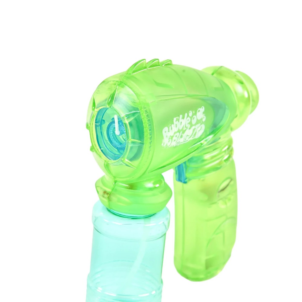 Play Day Light Up Bubble Blaster Toy Green + 4oz Solution | Flashing Lights | 3+
