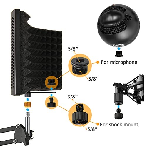 Microphone Isolation Shield, Foldable Mic Sound Absorbing Foam Acoustic Foam