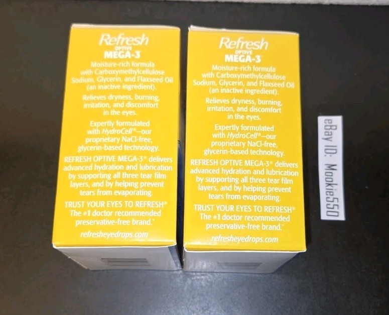 EXP 05/2027! 2 Box 30ct Vials REFRESH OPTIVE MEGA-3 Lubricant Eye Drops