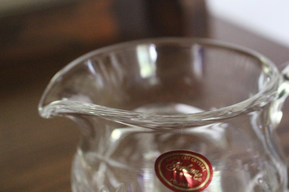 Gorham Crystal Etched Creamer Mini Pitcher Poland NEW with Sticker