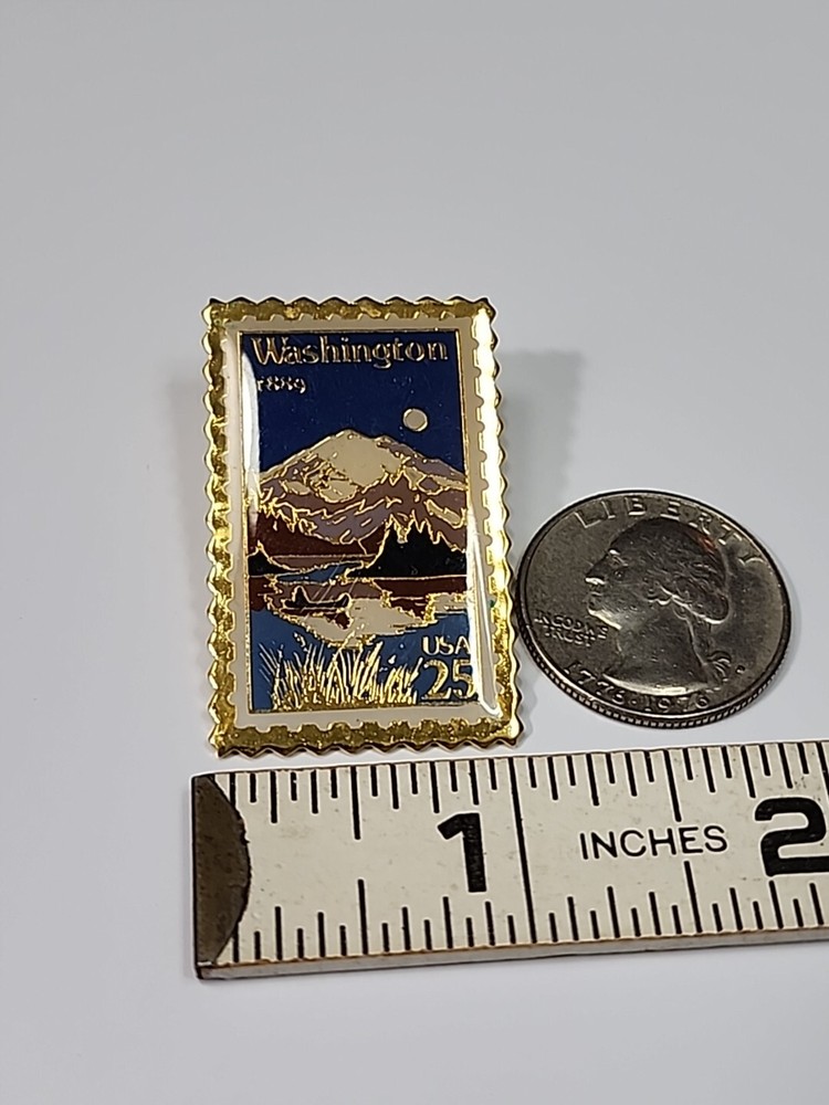 USPS Stamp Lapel Pin Washington State 25 Cents
