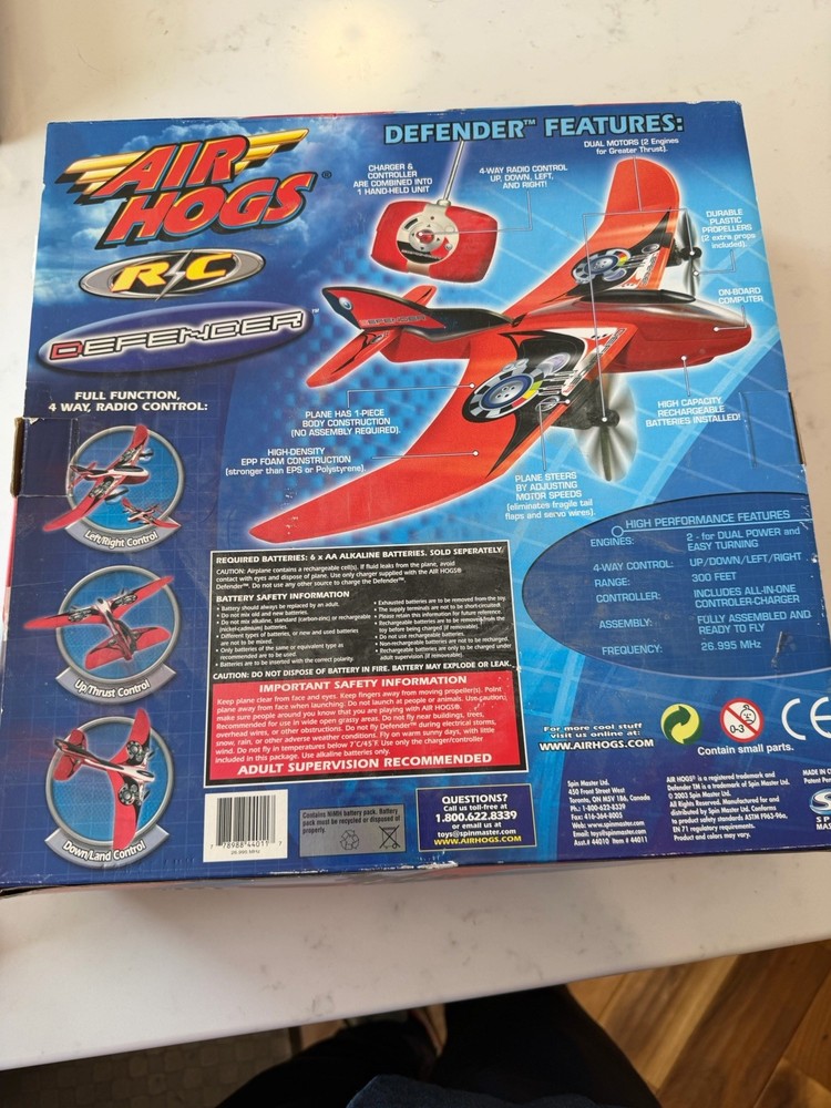 Air Hogs RC Defender Plane w/ Controller Untested