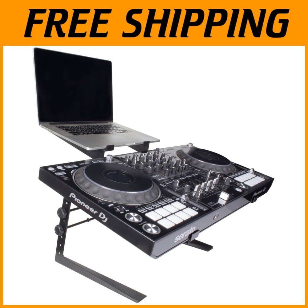 Sleek DJ Controller Stand with Adjustable Heights=