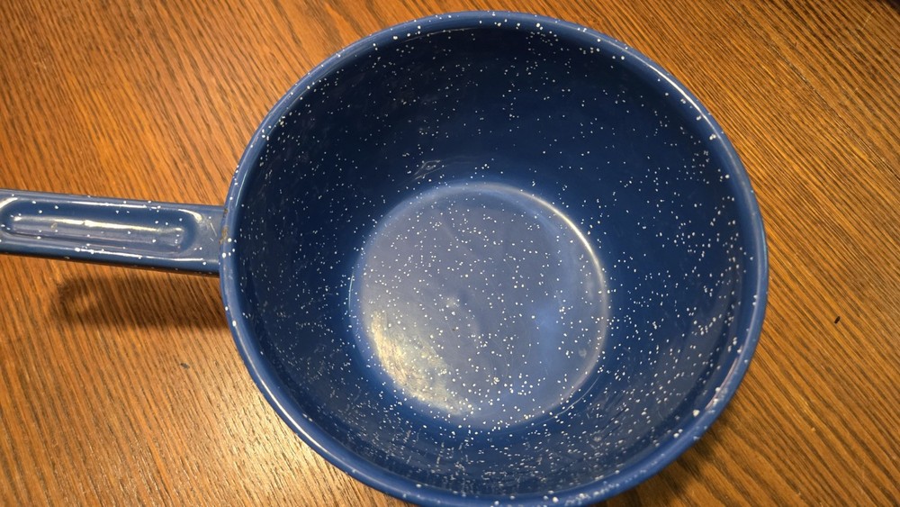 Speckled Blue Enamel Pots with Lids 6 Pc Set