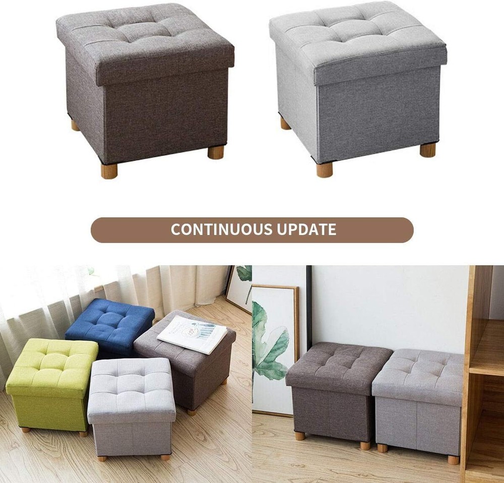 BRIAN & DANY Storage Ottoman Cube, Small 15 x 15 x 15 Inches, Grey