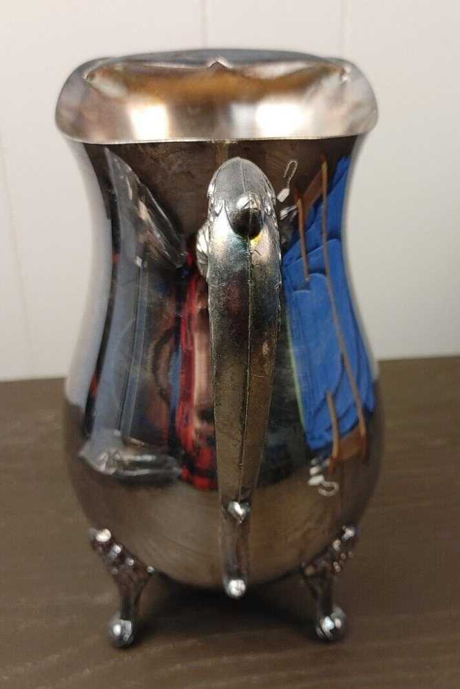 VINTAGE Leonard Silver Plate Footed Water Pitcher with Ice Lip