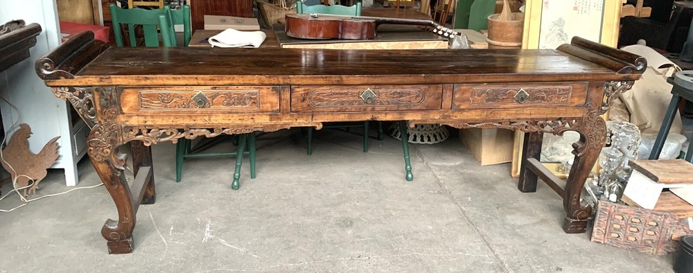 Large Antique Chinese Buffet Table