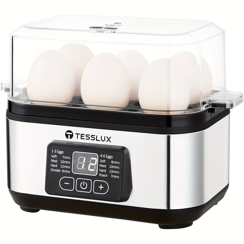 Electric Rapid Egg Cooker, 6 Egg Capacity for Hard Boiled Eggs, Poached Eggs, Sc