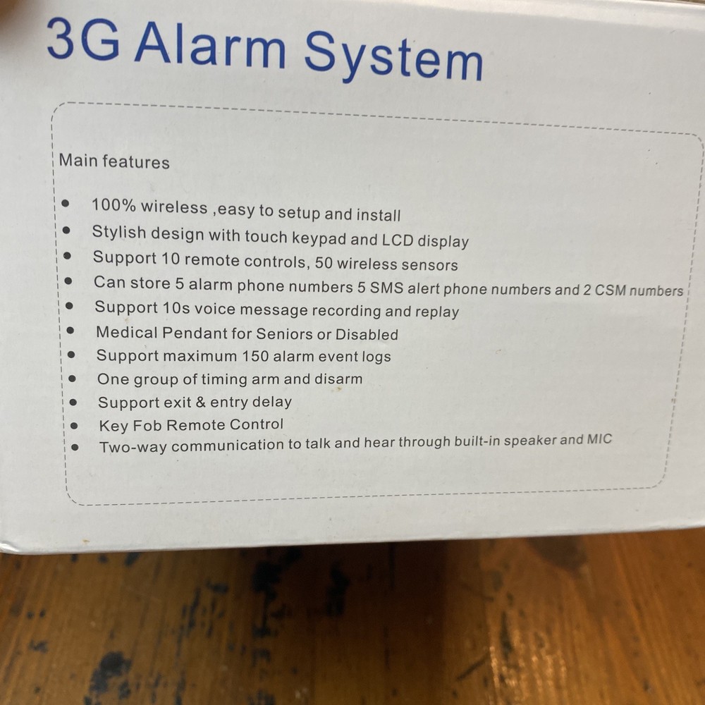 Five Diamond Security 3G Alarm System Touch Keypad, Two-Way Talking, Key Fob