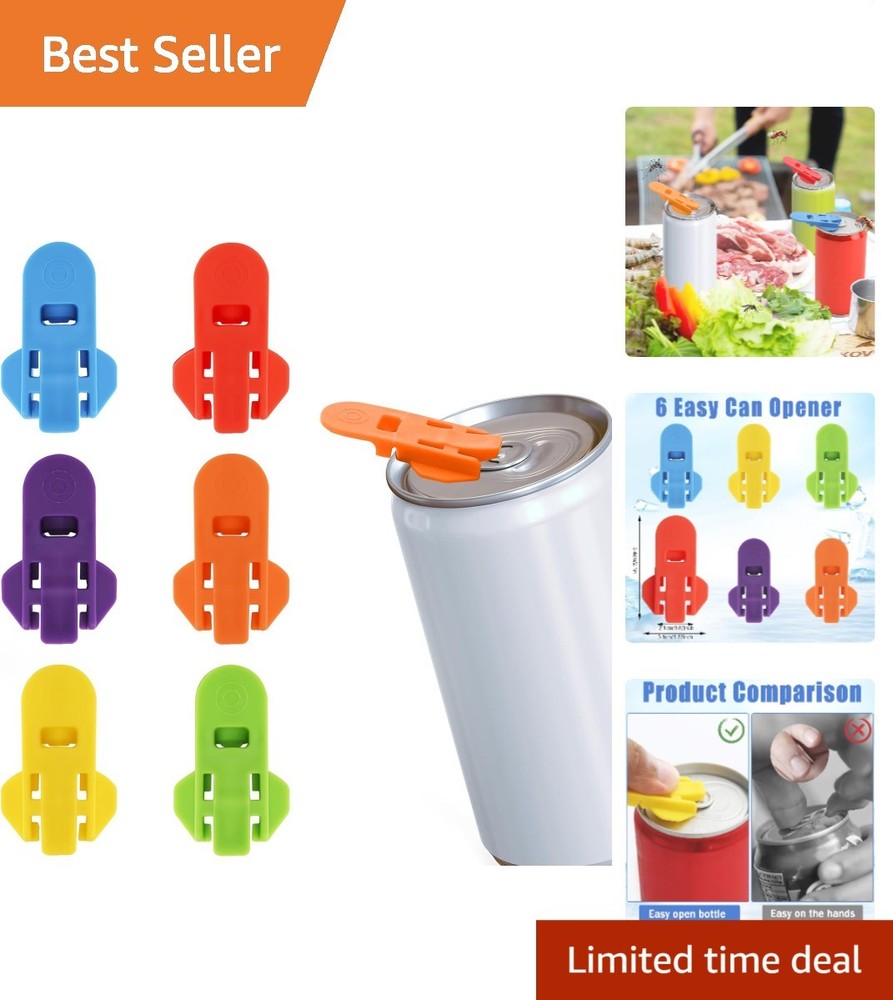 Fun & Practical Can Opener Set, 6 Colorful Tools for Drinks & Gatherings