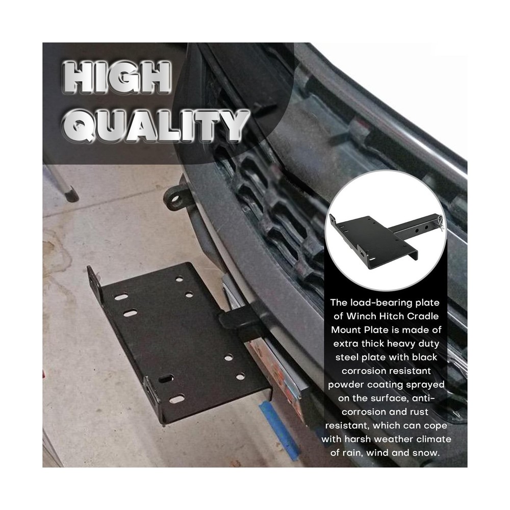 Winch Hitch Mount Plate, Universal 2" Receiver Bracket
