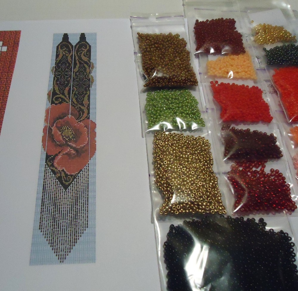Kit for making a necklace gerdan. Beading Loom Pattern. #S5a