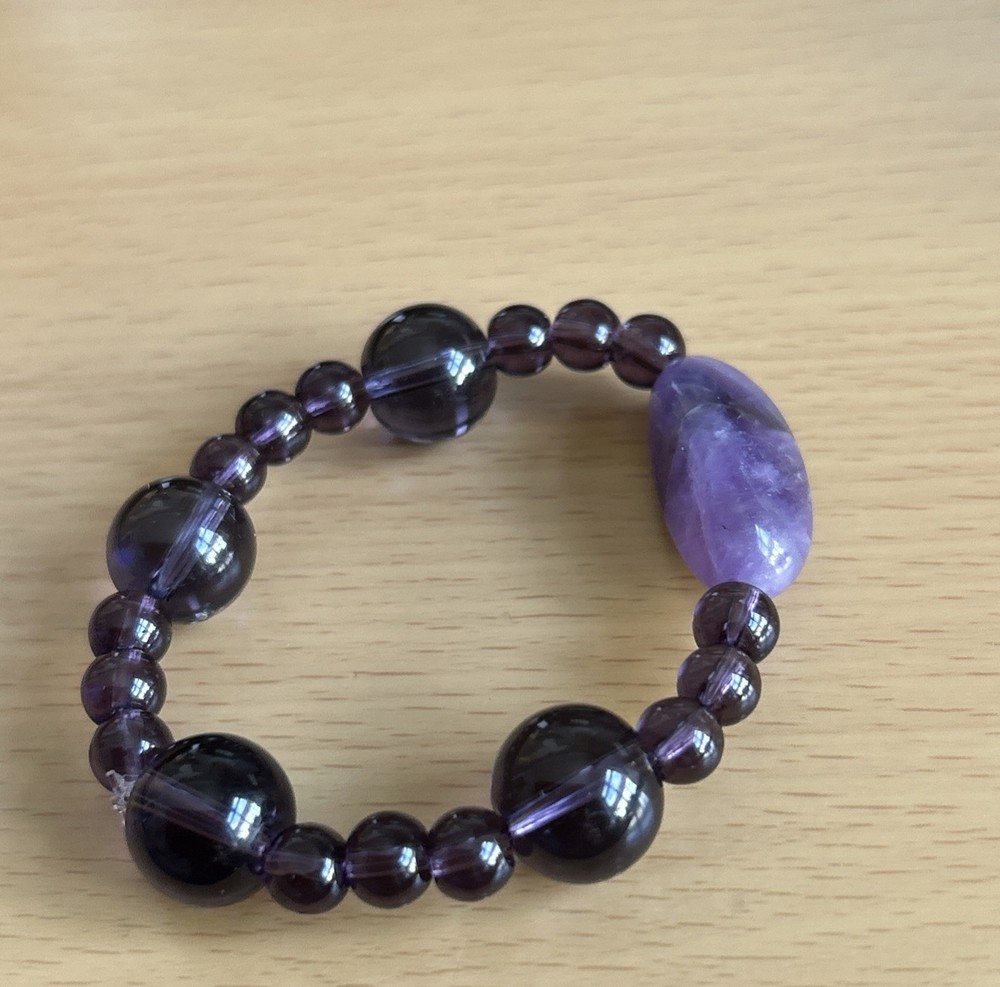 Statement Amethyst ? Stretch Bracelet / Small Size