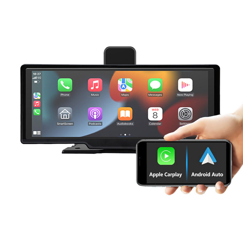 10.26" Widescreen DVR Android Auto HD Portable Apple Carplay Navigation+Dash Cam