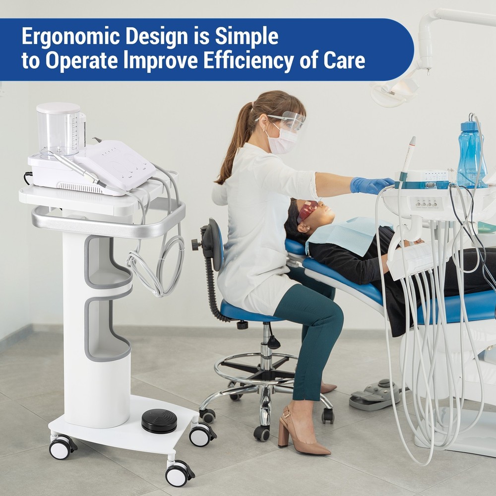 JMU Dental Multi-Function Trolley Cart 360° LOCKABLE WHEELS Built-in Plug