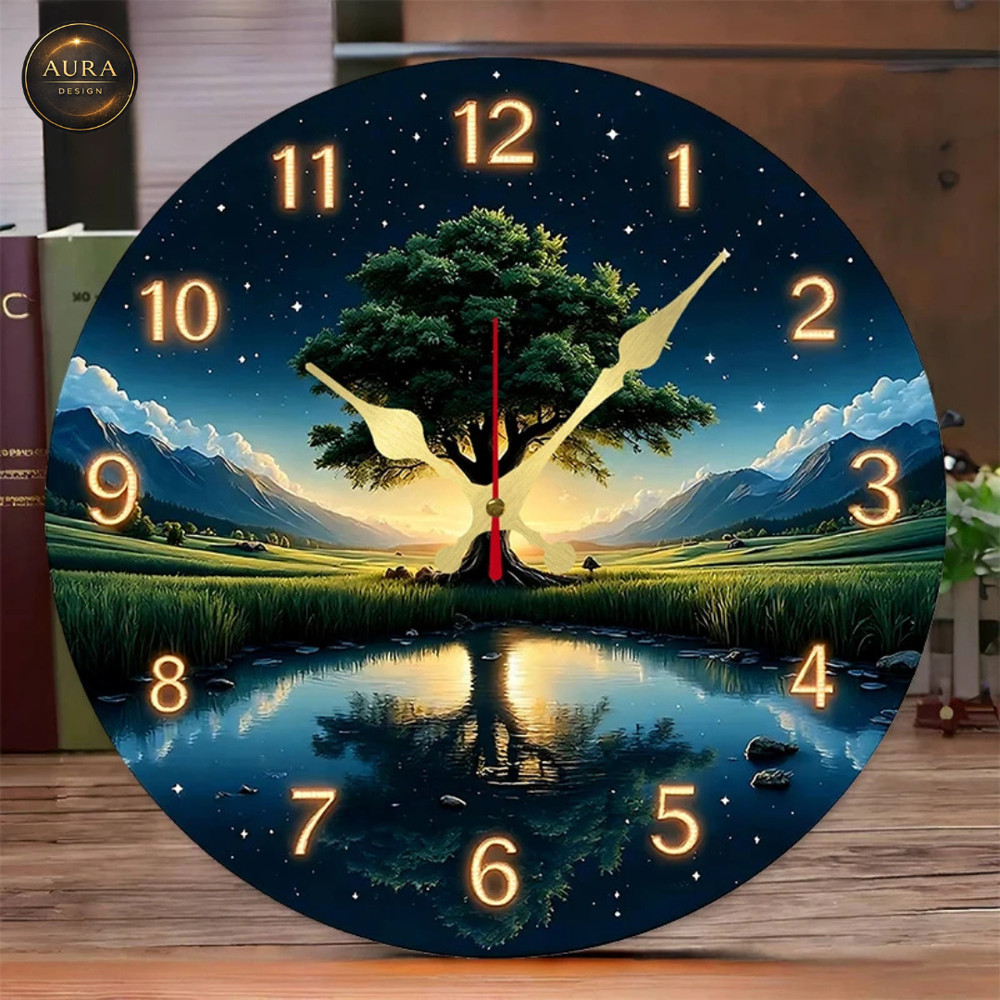 Modern Wall Clock 25cm - Starry Sky Design for 2D Home