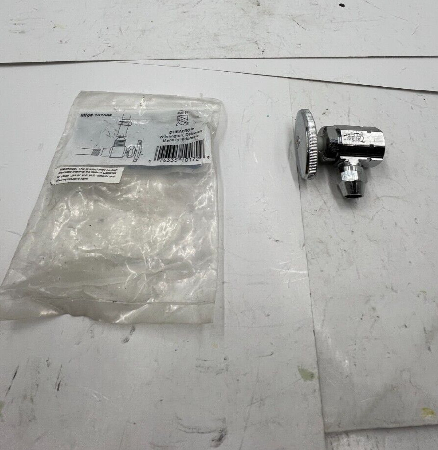 DuraPro Valve 101588 Compression Straight Stop Chrome Heavy Duty Silver