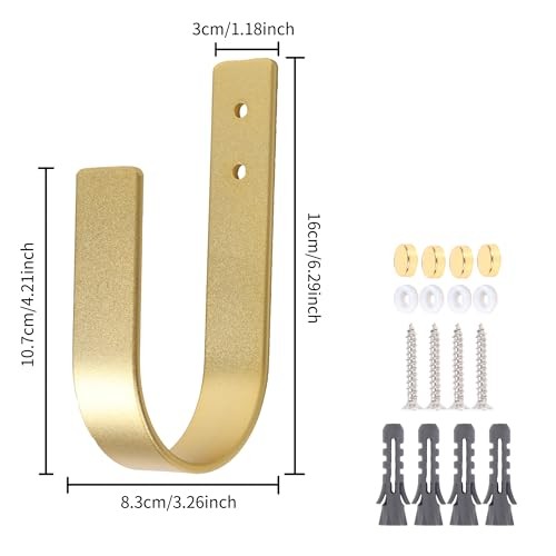 Pack Modern Curtain Holdbacks Curtain Tiebacks Wall Mount Solid 2 Gold