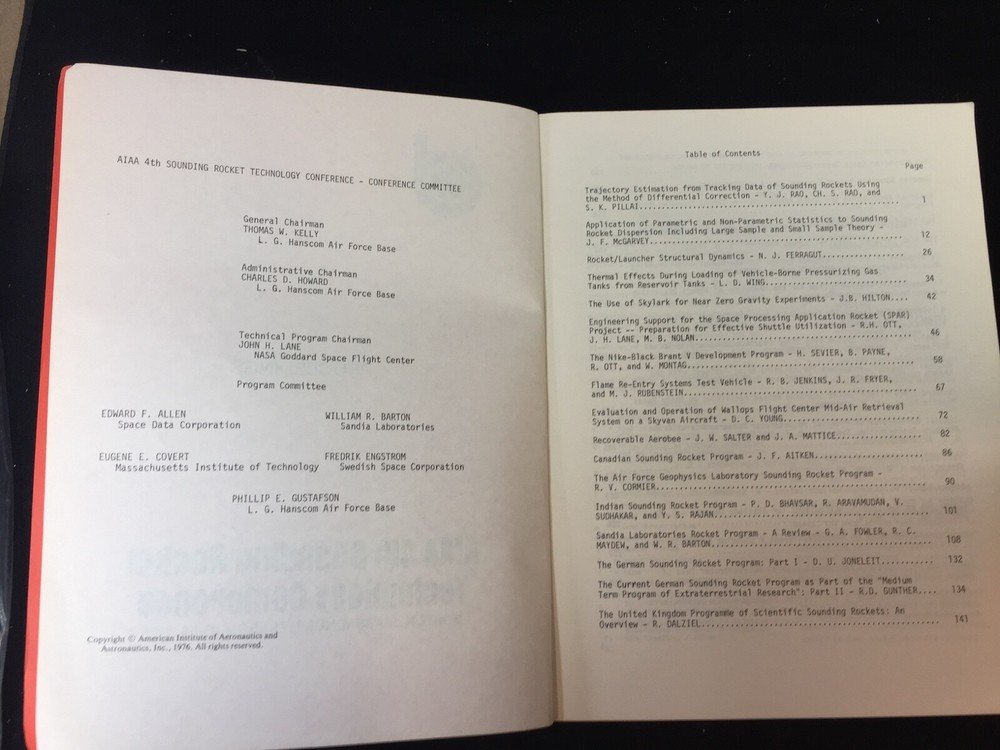 1976 AIAA 4TH SOUNDING ROCKET TECHNOLOGY CONFERENCE PROCEEDINGS