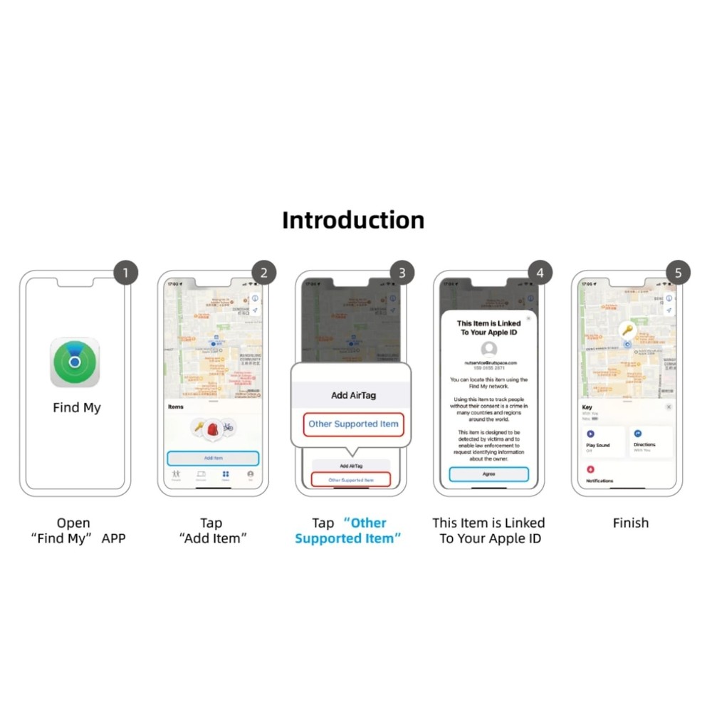 NutaleTag Key Finder 4 Pack - Only iOS - Bluetooth Smart Item Tracker Tag - W...