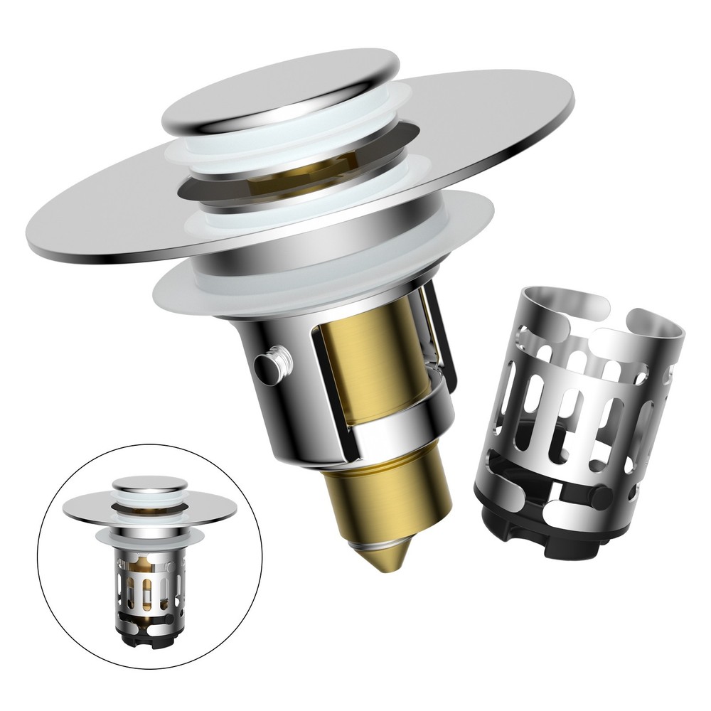 Universal Bathroom Sink Plug Stopper Wash Basin Core Bounce Pop Up Drain Filter