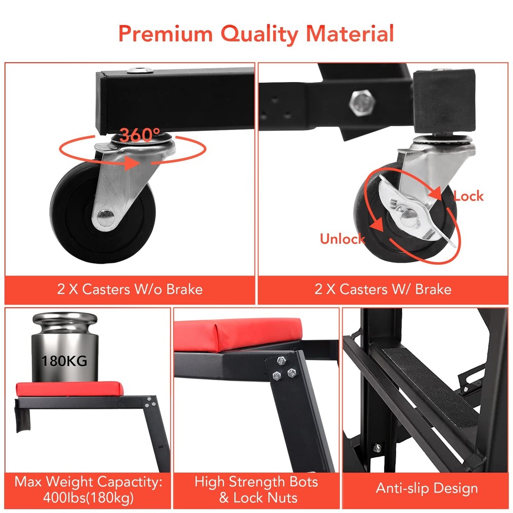 Automotive Topside Creeper 400LBS Adjustable 48"-66" Foldable Engine Creeper