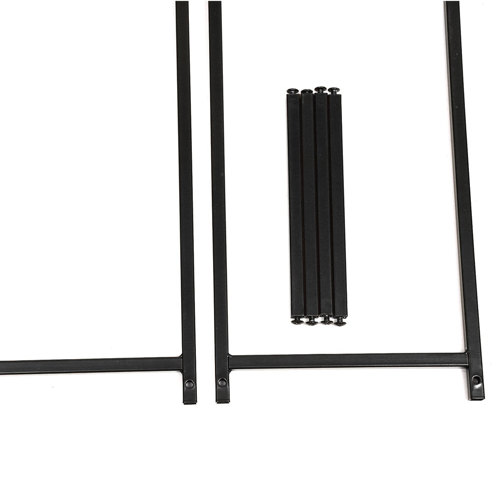 Black 9.8*9.8*29.5in Modern Rectangular Iron Flower Display Rack With Iron Plate