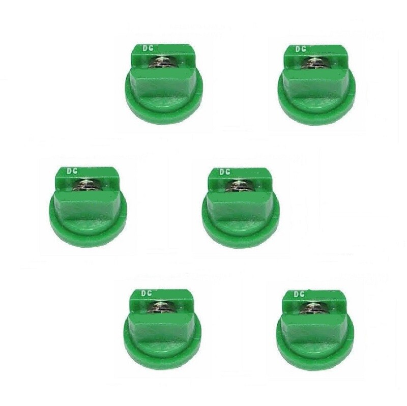 Pack of 6 - TeeJet Drift Guard Flat Spray Tips Green 110° Polymer w/ SS Insert