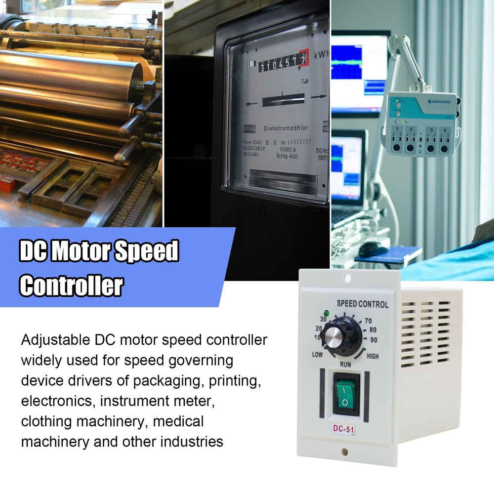 AC 110V DC 0-90V Motor Speed Controller with Adjustable Knob