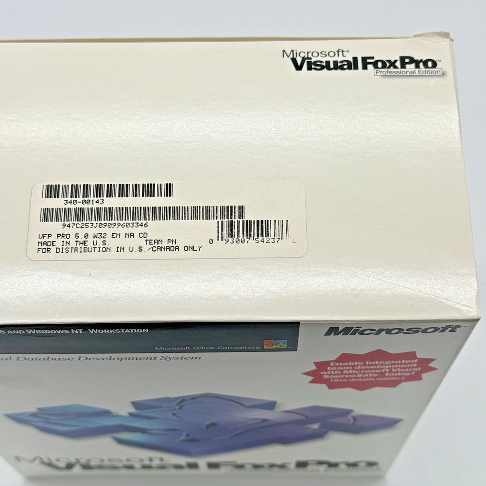 RARE Vintage Microsoft Visual Fox Pro Professional, Version 5.0, VFP 5.0, NEW