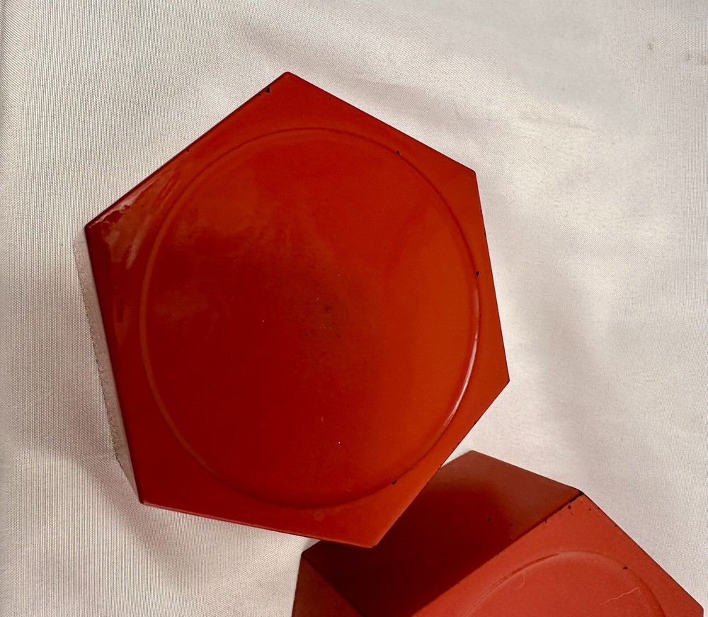 VTG Japanese Red Lacquer Nesting Boxes Gold Bamboo 5” x 4” x 3”