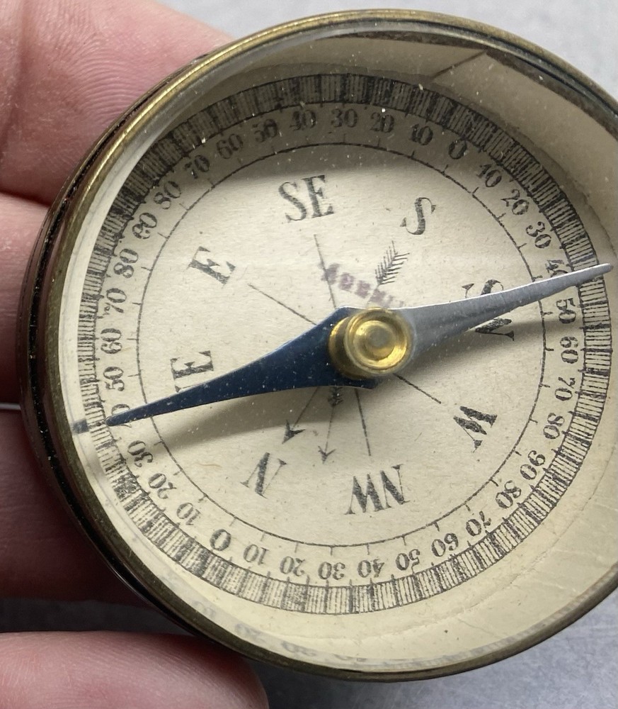 Antique Brass Pocket Compass ~ Made In Germany