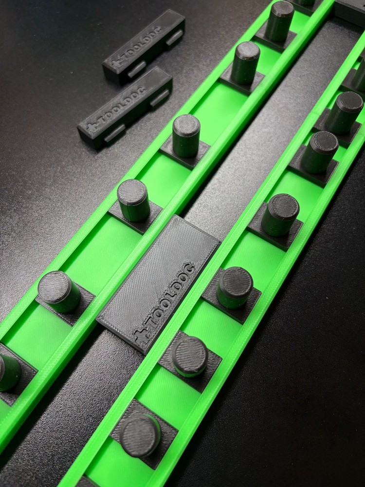 Socket Holder Rails - 1/4", 3/8", & 1/2" - Socket Organizers - Magnetic Base